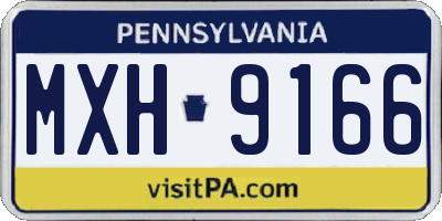 PA license plate MXH9166