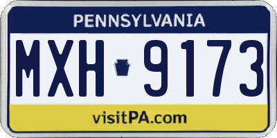 PA license plate MXH9173