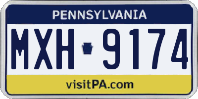 PA license plate MXH9174