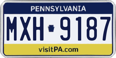 PA license plate MXH9187