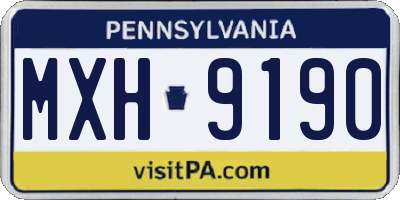PA license plate MXH9190