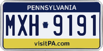 PA license plate MXH9191