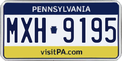 PA license plate MXH9195