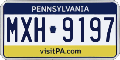 PA license plate MXH9197
