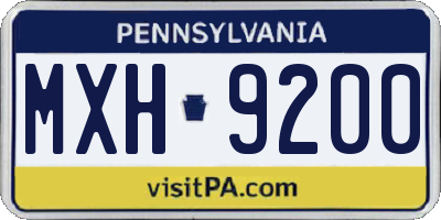 PA license plate MXH9200