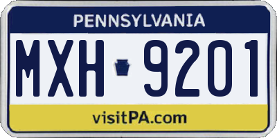 PA license plate MXH9201
