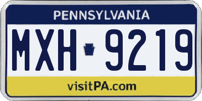 PA license plate MXH9219