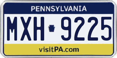 PA license plate MXH9225