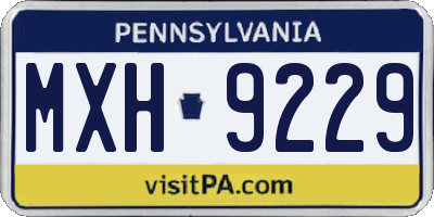 PA license plate MXH9229