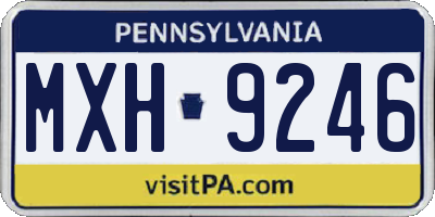 PA license plate MXH9246