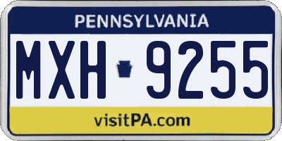 PA license plate MXH9255
