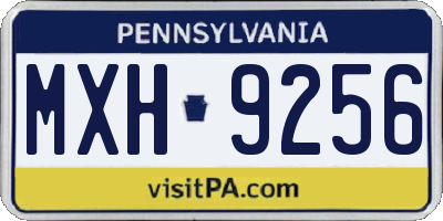 PA license plate MXH9256