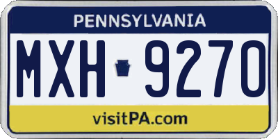 PA license plate MXH9270