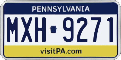 PA license plate MXH9271