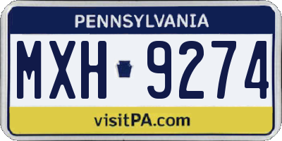 PA license plate MXH9274