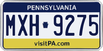 PA license plate MXH9275