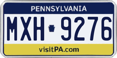 PA license plate MXH9276