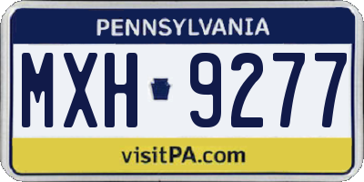 PA license plate MXH9277