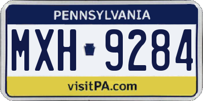 PA license plate MXH9284