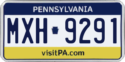 PA license plate MXH9291
