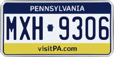 PA license plate MXH9306