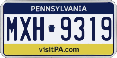 PA license plate MXH9319