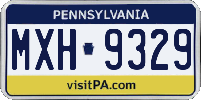 PA license plate MXH9329