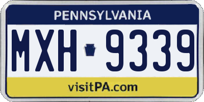 PA license plate MXH9339