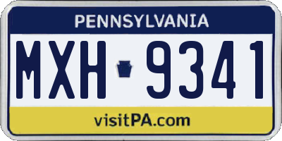 PA license plate MXH9341