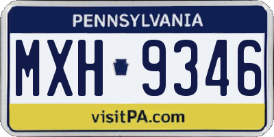 PA license plate MXH9346