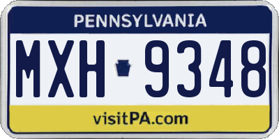 PA license plate MXH9348