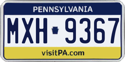 PA license plate MXH9367