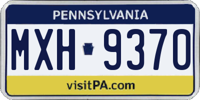 PA license plate MXH9370