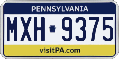PA license plate MXH9375
