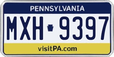PA license plate MXH9397