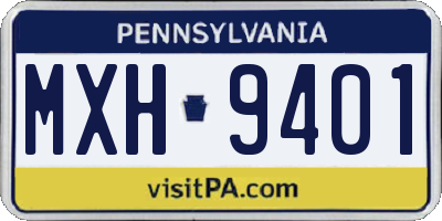 PA license plate MXH9401