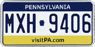 PA license plate MXH9406