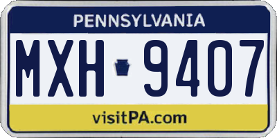 PA license plate MXH9407