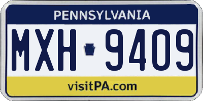 PA license plate MXH9409