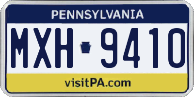 PA license plate MXH9410