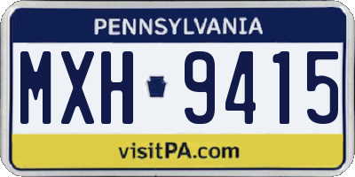 PA license plate MXH9415