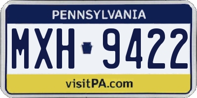 PA license plate MXH9422