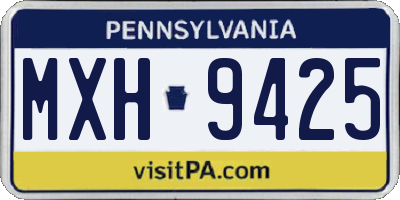 PA license plate MXH9425
