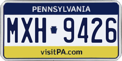 PA license plate MXH9426