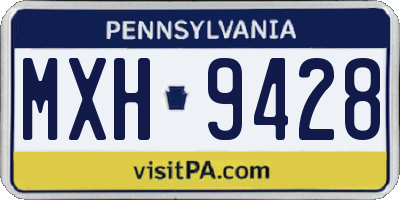 PA license plate MXH9428
