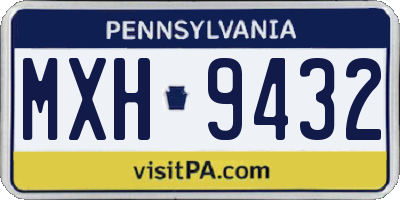 PA license plate MXH9432