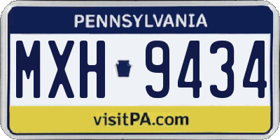 PA license plate MXH9434