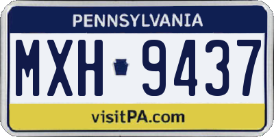 PA license plate MXH9437