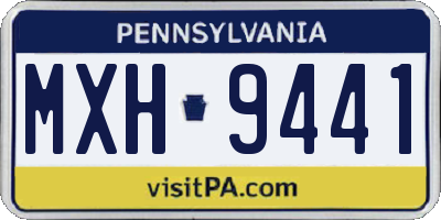 PA license plate MXH9441
