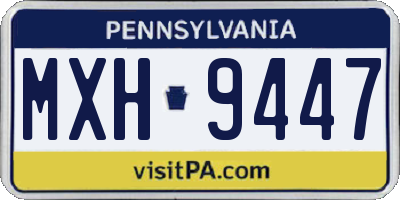 PA license plate MXH9447